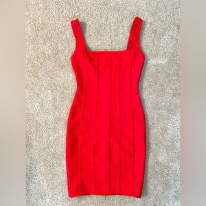 Orange Bandage Bodycon Dress
